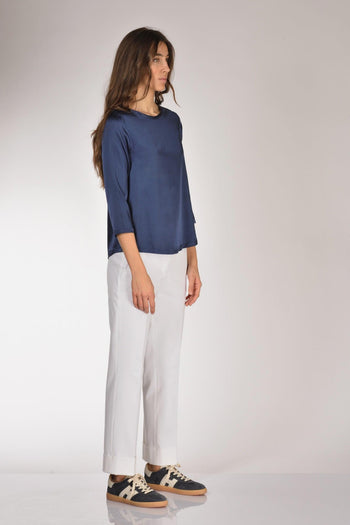 Tshirt Seta Blu Donna - 4