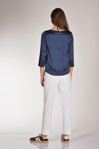 Tshirt Seta Blu Donna - 5