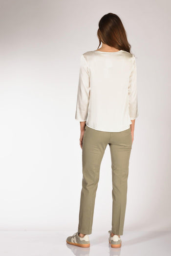 Tshirt Seta Bianco Donna - 5
