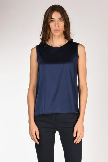 Canotta Seta Blu Donna - 2