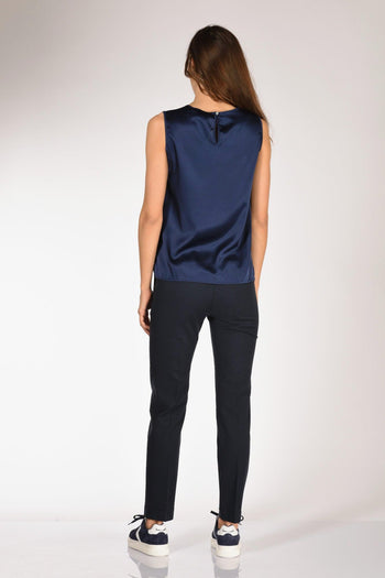 Canotta Seta Blu Donna - 5