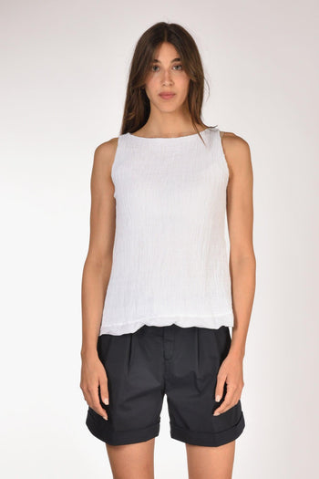 Canotta Ramie Bianco Donna - 2