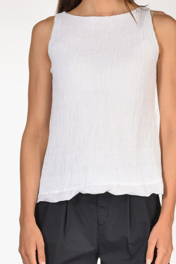 Canotta Ramie Bianco Donna - 3