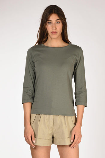 Paris Tshirt Verde Militare Donna - 2