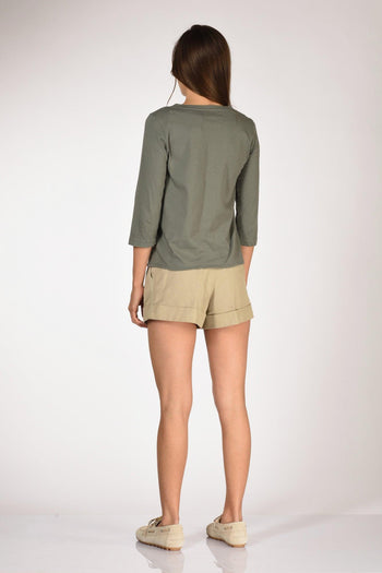 Paris Tshirt Verde Militare Donna - 5