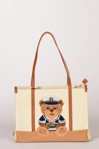 Paris Borsa Orso Beige/bianco Donna