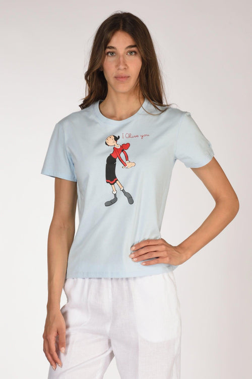Saint Barth Tshirt Emilie Azzurro Donna