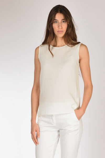 Canotta Seta Bianco Donna