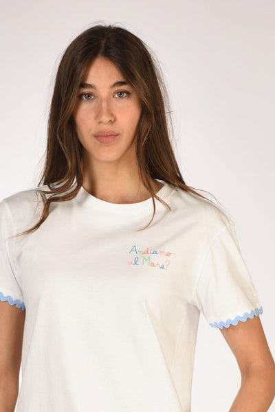 Saint Barth Tshirt Emilie Bianco Donna