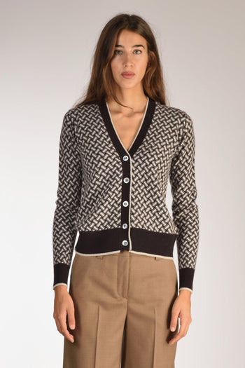 Cardigan Marrone/beige Donna - 2