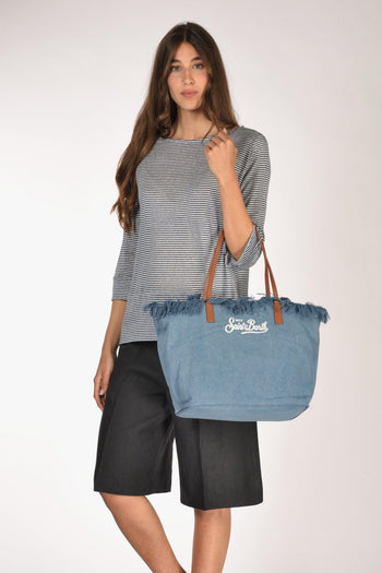 Saint Barth Borsa City Bag Blu Jeans Donna - 2
