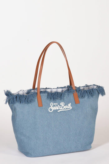 Saint Barth Borsa City Bag Blu Jeans Donna - 3