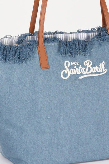 Saint Barth Borsa City Bag Blu Jeans Donna - 4