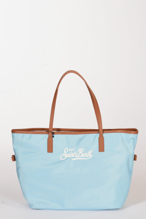 Saint Barth Borsa City Bag Azzurro/marrone Chiaro Donna
