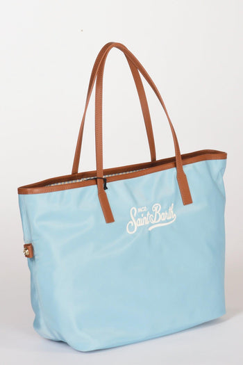Saint Barth Borsa City Bag Azzurro/marrone Chiaro Donna - 3