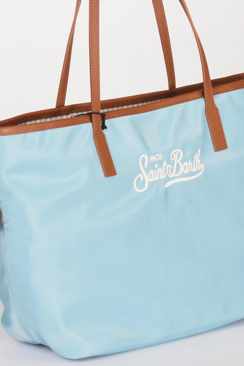 Saint Barth Borsa City Bag Azzurro/marrone Chiaro Donna - 4
