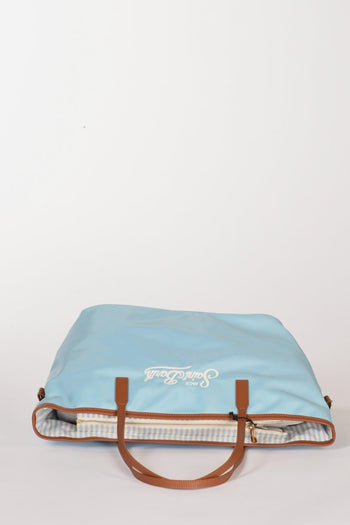 Saint Barth Borsa City Bag Azzurro/marrone Chiaro Donna - 6