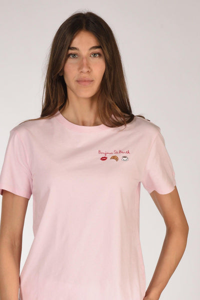Saint Barth Tshirt Emilie Rosa/bianco Donna