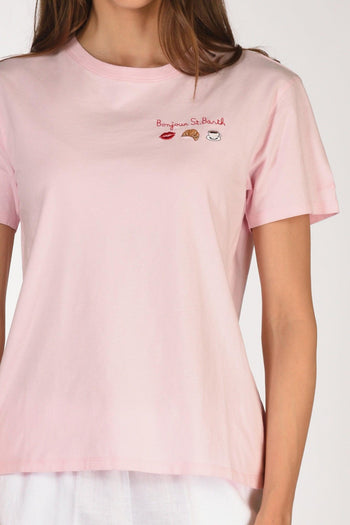 Saint Barth Tshirt Emilie Rosa/bianco Donna - 3