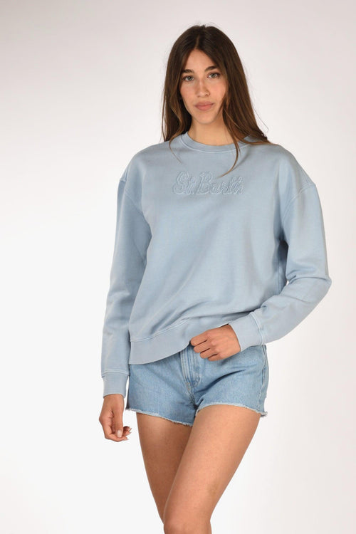 Saint Barth Felpa Sturdust Azzurro Donna