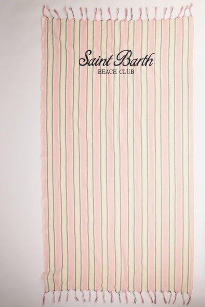 Saint Barth Telo Mare Foutas Rosa/bianco Donna