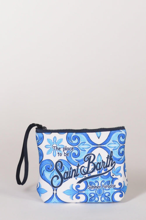 Saint Barth Pochette Aline Bianco/azzurro/blu Donna