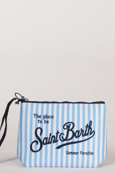 Saint Barth Pochette Aline Bianco/azzurro Donna