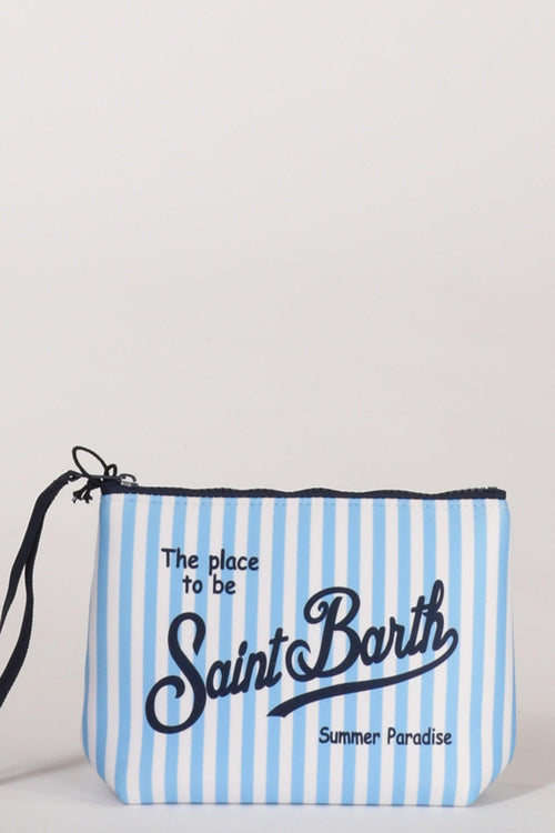 Saint Barth Pochette Aline Bianco/azzurro Donna