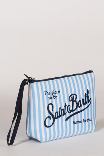 Saint Barth Pochette Aline Bianco/azzurro Donna - 3