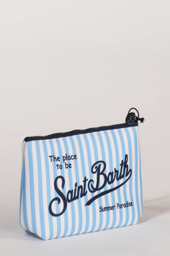 Saint Barth Pochette Aline Bianco/azzurro Donna - 4