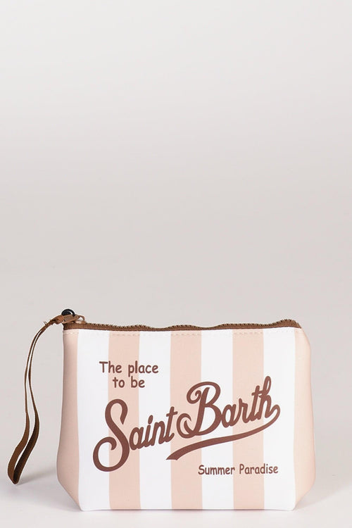 Saint Barth Pochette Aline Beige/bianco Donna