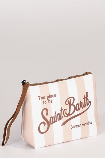 Saint Barth Pochette Aline Beige/bianco Donna - 3