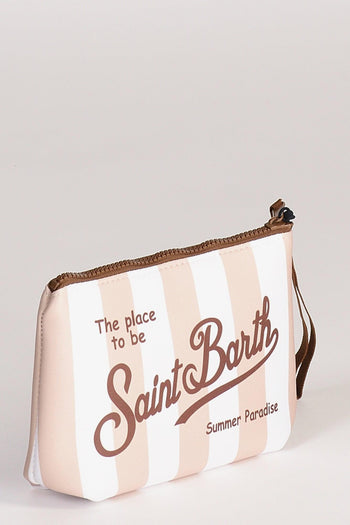Saint Barth Pochette Aline Beige/bianco Donna - 4