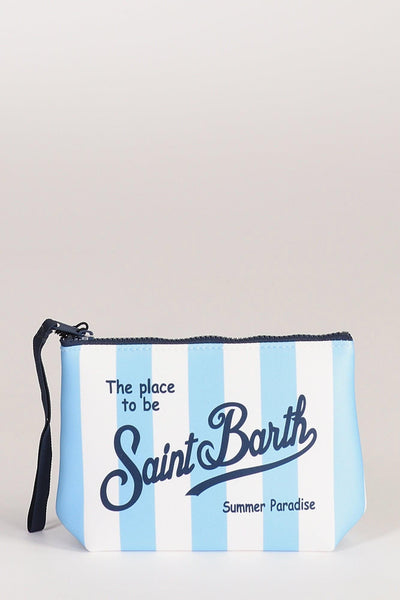Saint Barth Pochette Aline Bianco/azzurro Donna