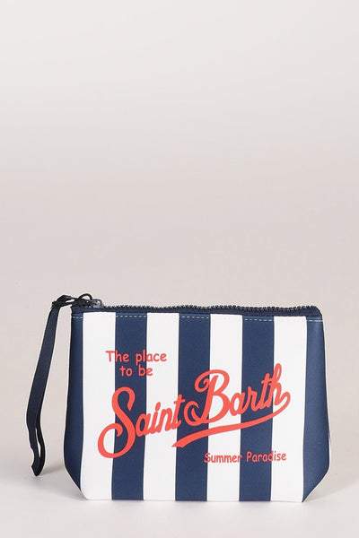 Saint Barth Pochette Aline Blu/bianco Donna