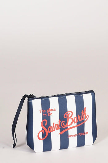 Saint Barth Pochette Aline Blu/bianco Donna - 3