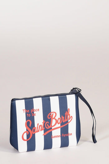 Saint Barth Pochette Aline Blu/bianco Donna - 4