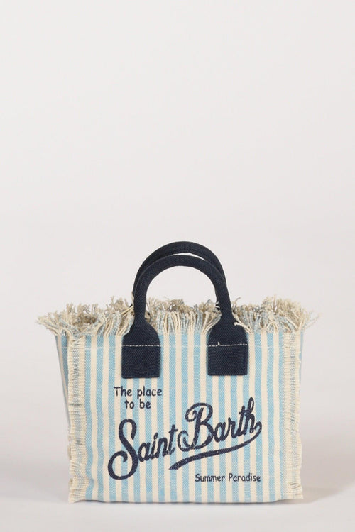 Saint Barth Borsa Vanity Mini Bianco/azzurro Donna
