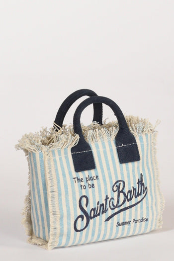 Saint Barth Borsa Vanity Mini Bianco/azzurro Donna - 3