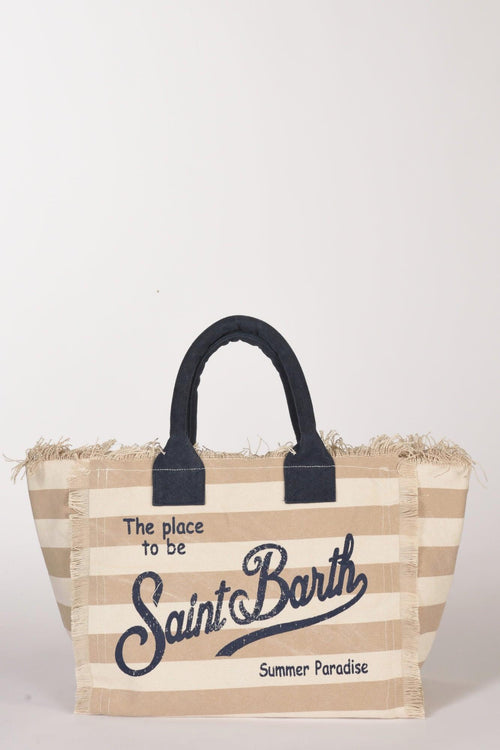 Saint Barth Borsa Vanity Beige/bianco/blu Donna