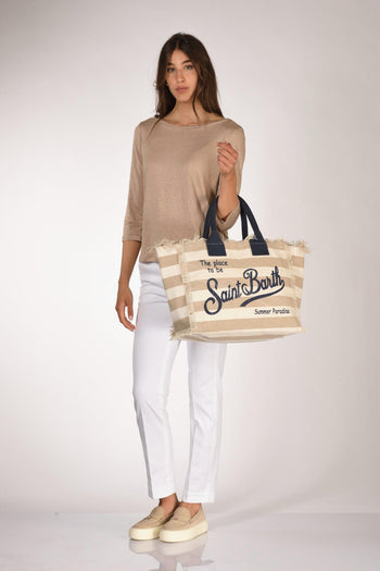 Saint Barth Borsa Vanity Beige/bianco/blu Donna - 2