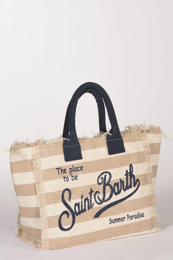Saint Barth Borsa Vanity Beige/bianco/blu Donna - 3