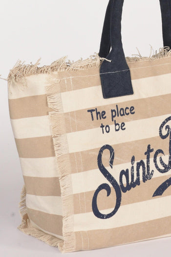 Saint Barth Borsa Vanity Beige/bianco/blu Donna - 4