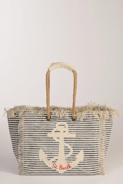 Saint Barth Borsa Beach Bag Blu/bianco Donna