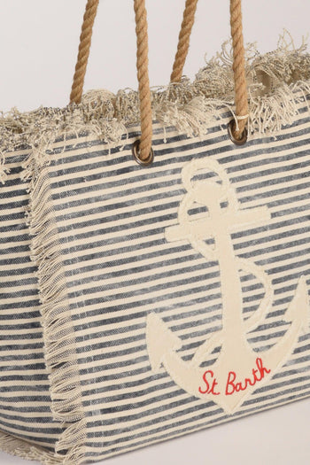 Saint Barth Borsa Beach Bag Blu/bianco Donna - 3