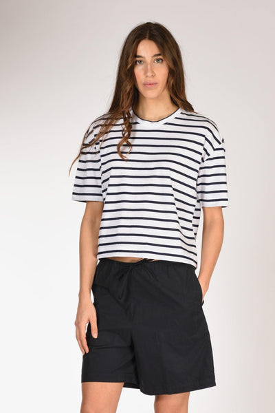 Maglia Rigata Bianco/blu Donna