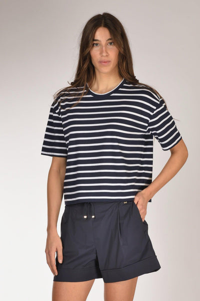 Maglia Rigata Blu/bianco Donna