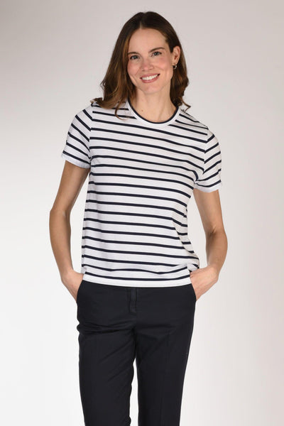 Tshirt Maglia Bianco/blu Donna