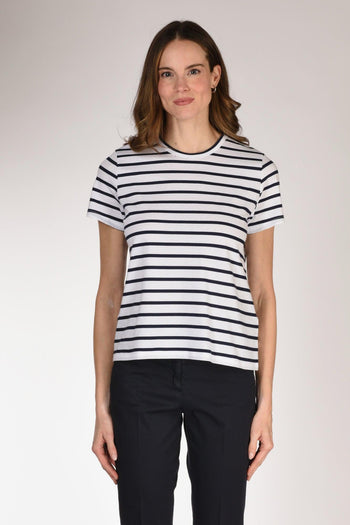 Tshirt Maglia Bianco/blu Donna - 2