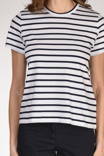 Tshirt Maglia Bianco/blu Donna - 3